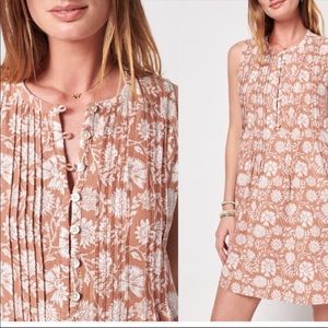 Faherty floral sleeveless Isha linen blend dress